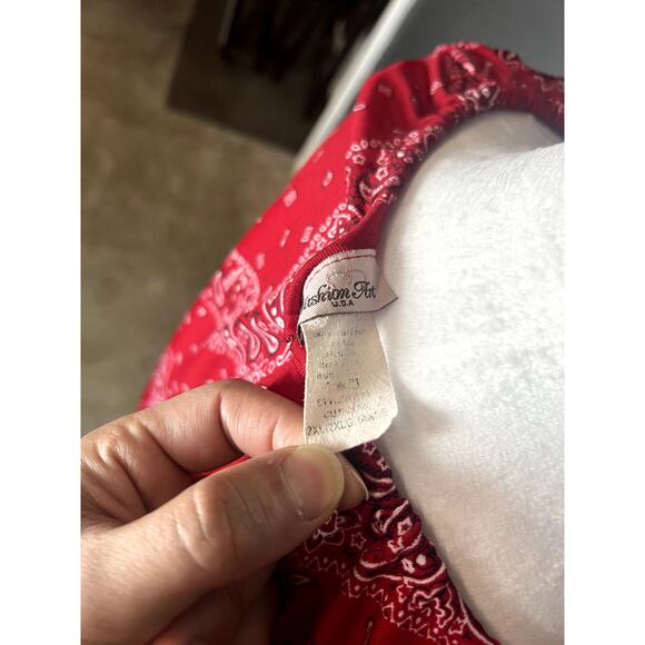 Fashion Art U.S.A. Bandana Blouse, Rodeo, Carnival Cowgirl Theme, Red Color, 2XL - Picture 11 of 12